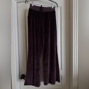 Victoria's Secret Plum Velour Wide-Leg Lounge Pants